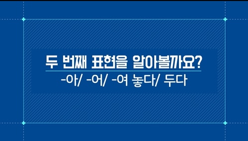 -아/-어/-여 놓다/두다