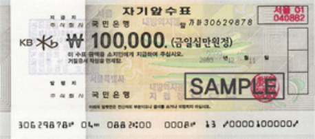 KRW 100,000 (Sip-Man Won)
