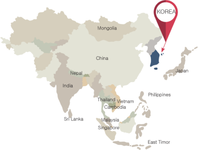 세계 지도 대한민국